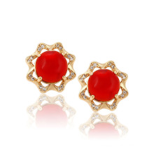 91214 xuping luxury 18k gold color synthetic zircon fashionable women's stud earrings